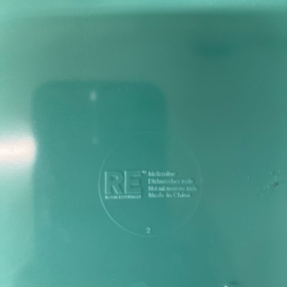 Set of 2 Room Essentials Turquoise Blue Melamine Dinnerware Set - Picture 5 of 5